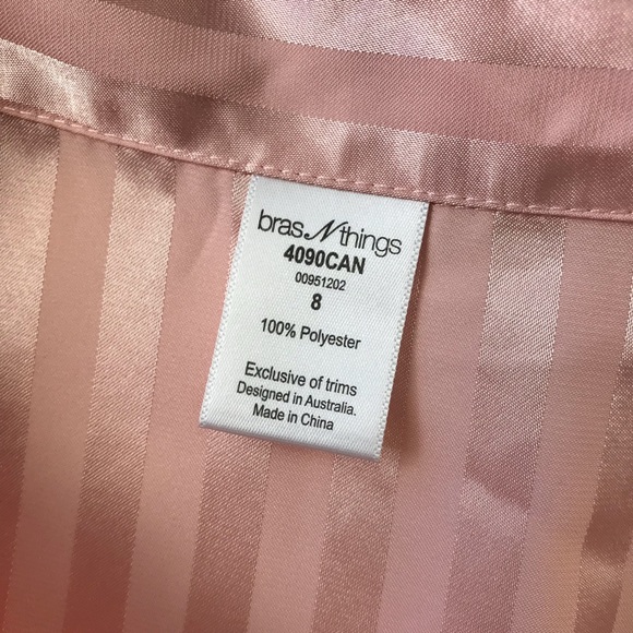 BRAS N THINGS Size 10 Pink Satin PJ Set - Picture 10 of 12